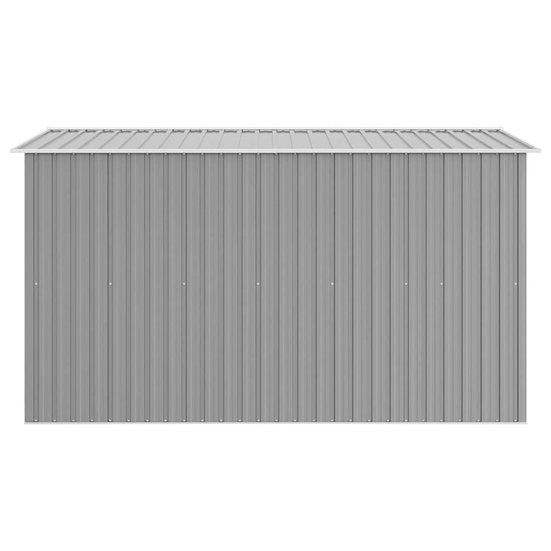 vidaXL Galvanized Steel Garden Shed 257x298x178 cm Grey - Image 4 of 10