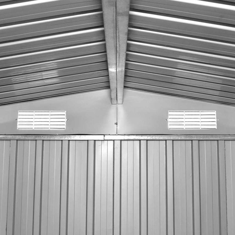 vidaXL Galvanized Steel Garden Shed 257x298x178 cm Grey - Image 8 of 10