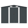 Caseta de Jardín vidaXL de Acero Galvanizado 257x298x178 cm Antracita - Image 3 of 10