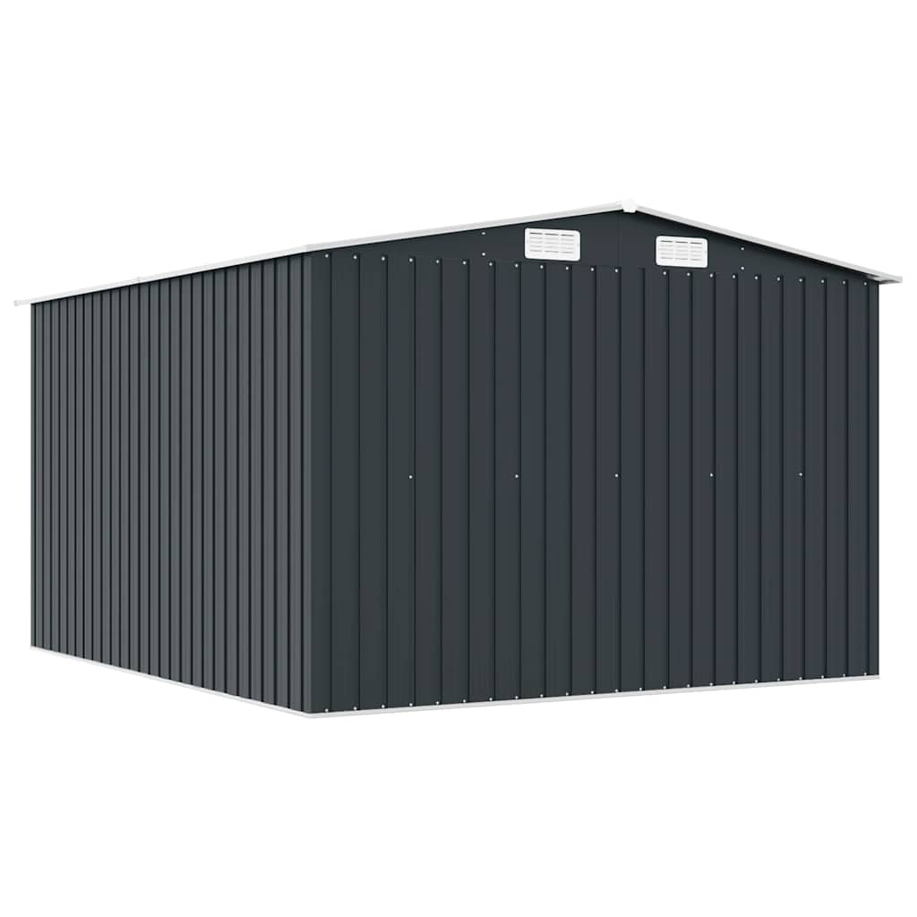 Caseta de Jardín vidaXL de Acero Galvanizado 257x298x178 cm Antracita - Image 5 of 10