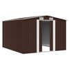 Casetta da Giardino in Acciaio Zincato 257x298x178 cm Marrone - immagine 2 | SolPatio - Image 2 of 7