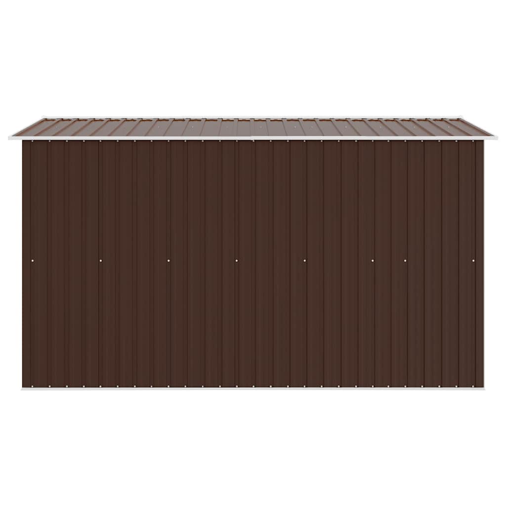 Casetta da Giardino in Acciaio Zincato 257x298x178 cm Marrone - immagine 3 | SolPatio - Image 3 of 7