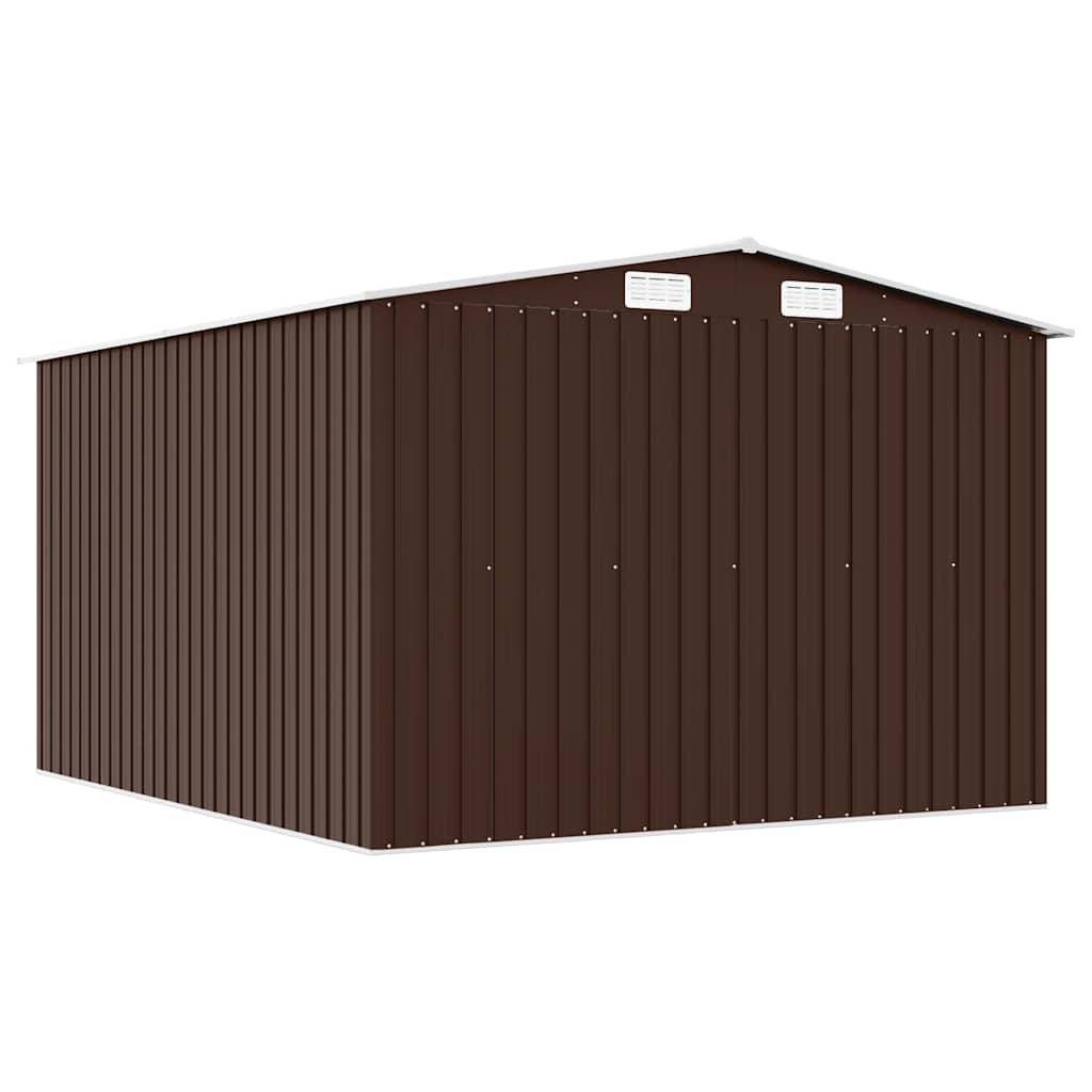 Casetta da Giardino in Acciaio Zincato 257x298x178 cm Marrone - immagine 4 | SolPatio - Image 4 of 7