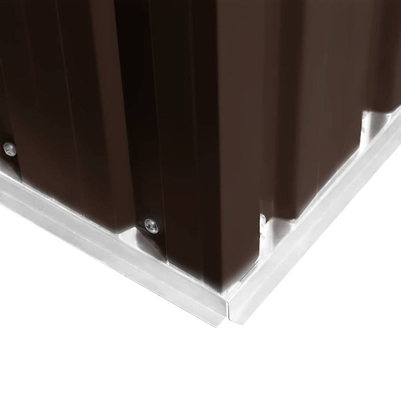 Casetta da Giardino in Acciaio Zincato 257x298x178 cm Marrone - immagine 5 | SolPatio - Image 5 of 7