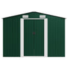 vidaXL Galvanized Steel Garden Shed 257x392x181 cm Green - Image 3 of 8