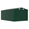 vidaXL Galvanized Steel Garden Shed 257x392x181 cm Green - Image 5 of 8