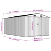 vidaXL Galvanized Steel Garden Shed 257x392x181 cm Green - Image 7 of 8