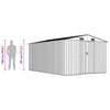 vidaXL Galvanized Steel Garden Shed 257x392x181 cm Green - Image 8 of 8