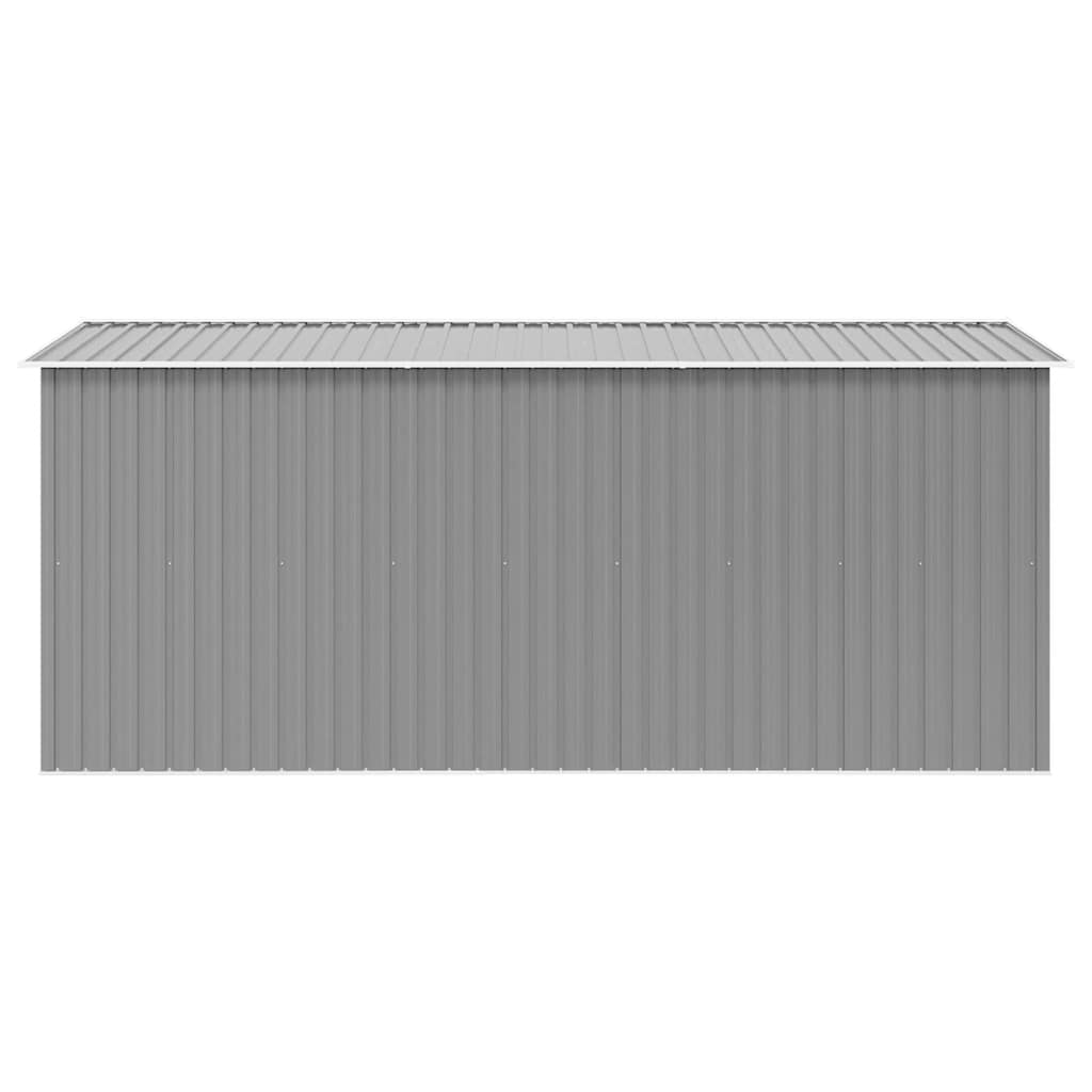 vidaXL Galvanized Steel Garden Shed 257x392x181 cm Gray - Image 5 of 9