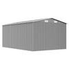 vidaXL Galvanized Steel Garden Shed 257x392x181 cm Gray - Image 6 of 9