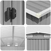 vidaXL Galvanized Steel Garden Shed 257x392x181 cm Gray - Image 7 of 9