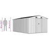vidaXL Galvanized Steel Garden Shed 257x392x181 cm Gray - Image 9 of 9