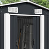 vidaXL Caseta de Jardín de Acero Galvanizado 257x392x181 cm Antracita - Image 4 of 16