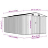 vidaXL Caseta de Jardín de Acero Galvanizado 257x392x181 cm Antracita - Image 14 of 16