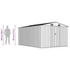 vidaXL Caseta de Jardín de Acero Galvanizado 257x392x181 cm Antracita - Image 15 of 16
