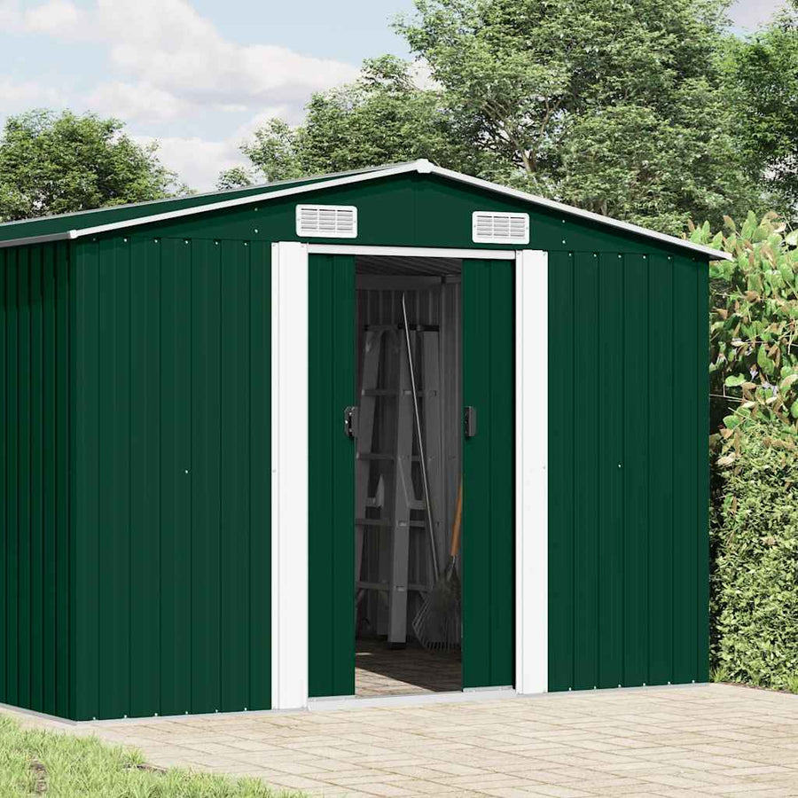 Casetta da Giardino in Acciaio Zincato 257x489x181 cm Verde - immagine 1 | SolPatio