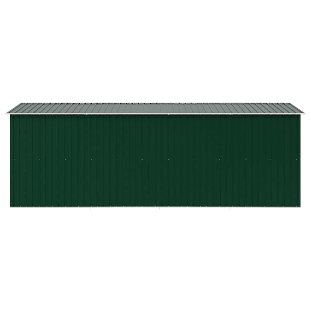 vidaXL Garden Shed Galvanised Steel 257x489x181 cm Green - Image 4 of 8