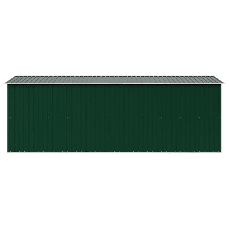 vidaXL Garden Shed Galvanised Steel 257x489x181 cm Green - Image 4 of 8