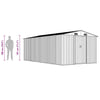 vidaXL Garden Shed Galvanised Steel 257x489x181 cm Green - Image 8 of 8