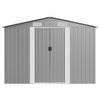 vidaXL Galvanized Steel Garden Shed, 257x489x181 cm, Grey - Image 3 of 8