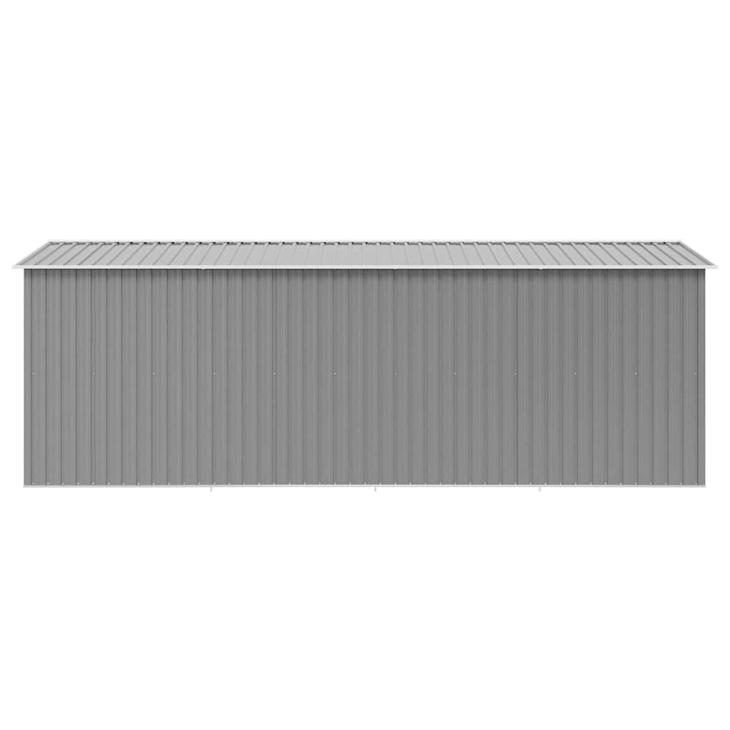 vidaXL Galvanized Steel Garden Shed, 257x489x181 cm, Grey - Image 4 of 8