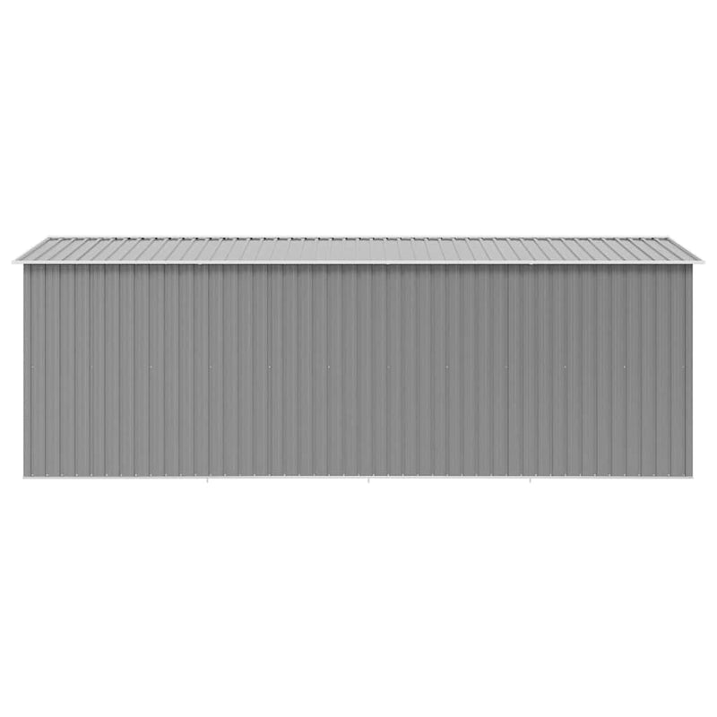 vidaXL Galvanized Steel Garden Shed, 257x489x181 cm, Grey - Image 4 of 8