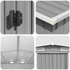 vidaXL Galvanized Steel Garden Shed, 257x489x181 cm, Grey - Image 6 of 8