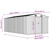 vidaXL Caseta de Jardín de Acero Galvanizado 257x392x181 cm Antracita - Image 13 of 16