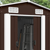 vidaXL Caseta de Jardín de Acero Galvanizado 257x489x181 cm Marrón - Image 2 of 8
