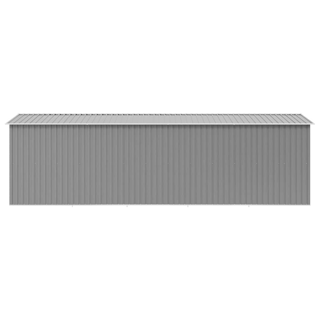 vidaXL Galvanized Steel Garden Shed, 257x580x181 cm, Grey - Image 4 of 8