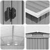 vidaXL Galvanized Steel Garden Shed, 257x580x181 cm, Grey - Image 6 of 8