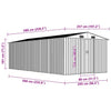 vidaXL Galvanized Steel Garden Shed, 257x580x181 cm, Grey - Image 7 of 8