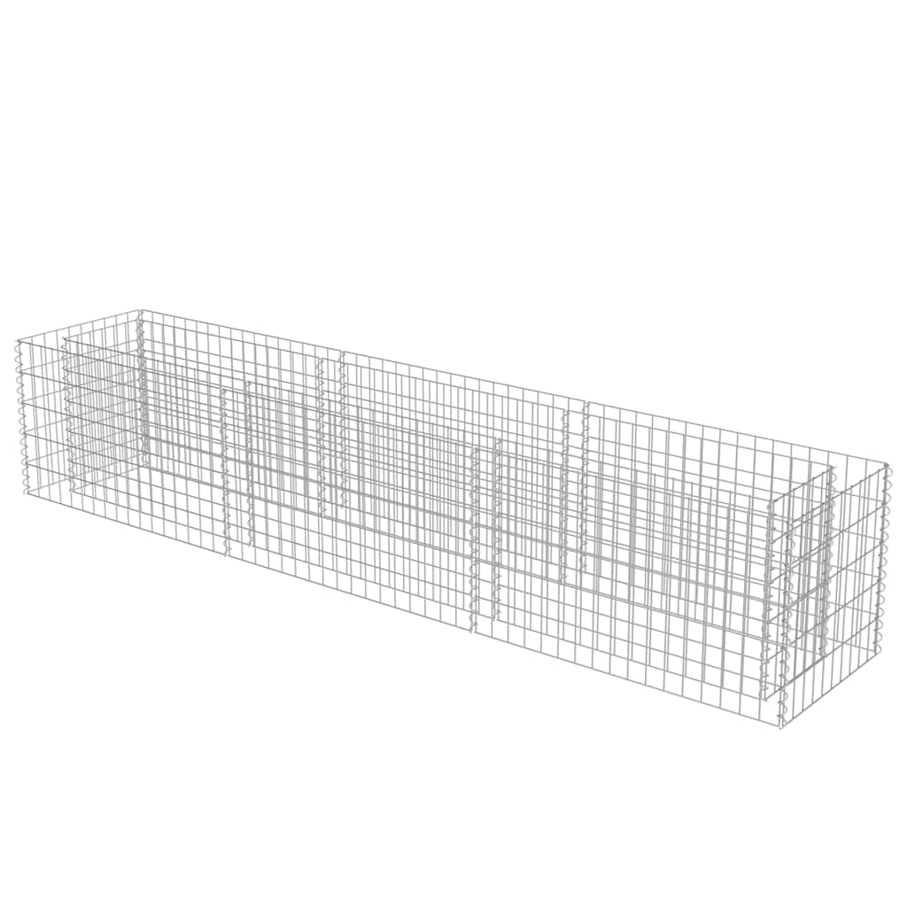 Gabbione Letto Rialzato in Acciaio Zincato 270×50×50 cm Argento - Image 3 of 7