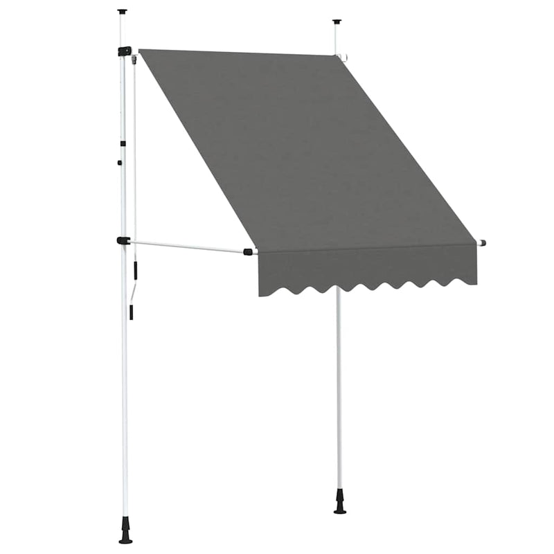 vidaXL Manual Retractable Awning, Steel, 150 cm, Anthracite - Image 9 of 41