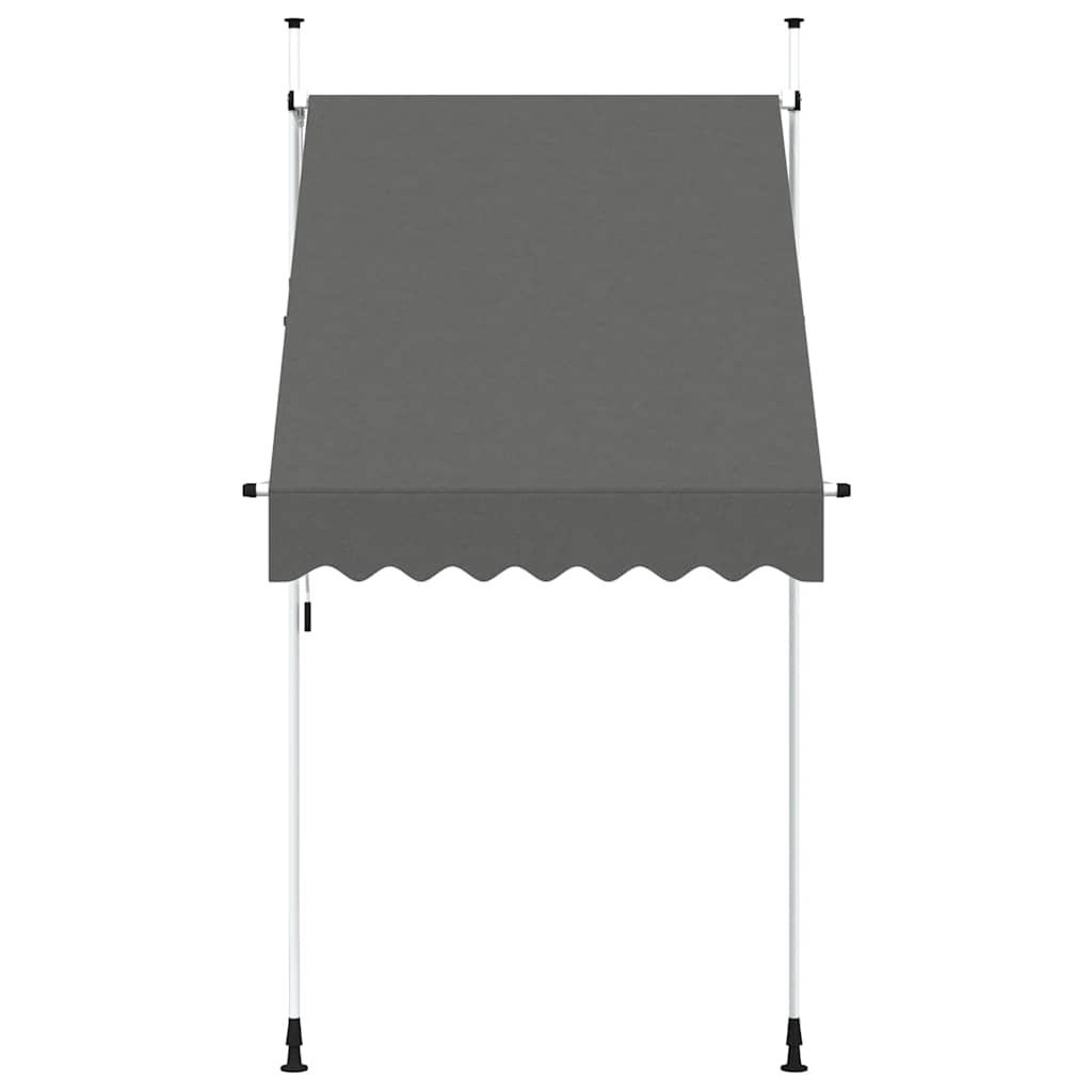 vidaXL Manual Retractable Awning, Steel, 150 cm, Anthracite - Image 15 of 41