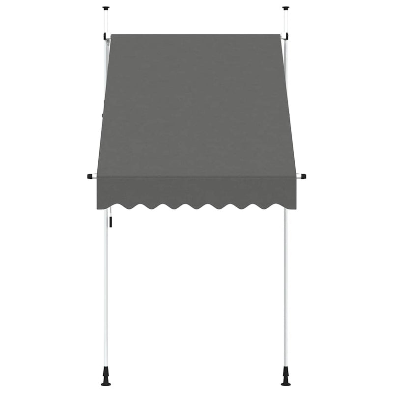 vidaXL Manual Retractable Awning, Steel, 150 cm, Anthracite - Image 15 of 41