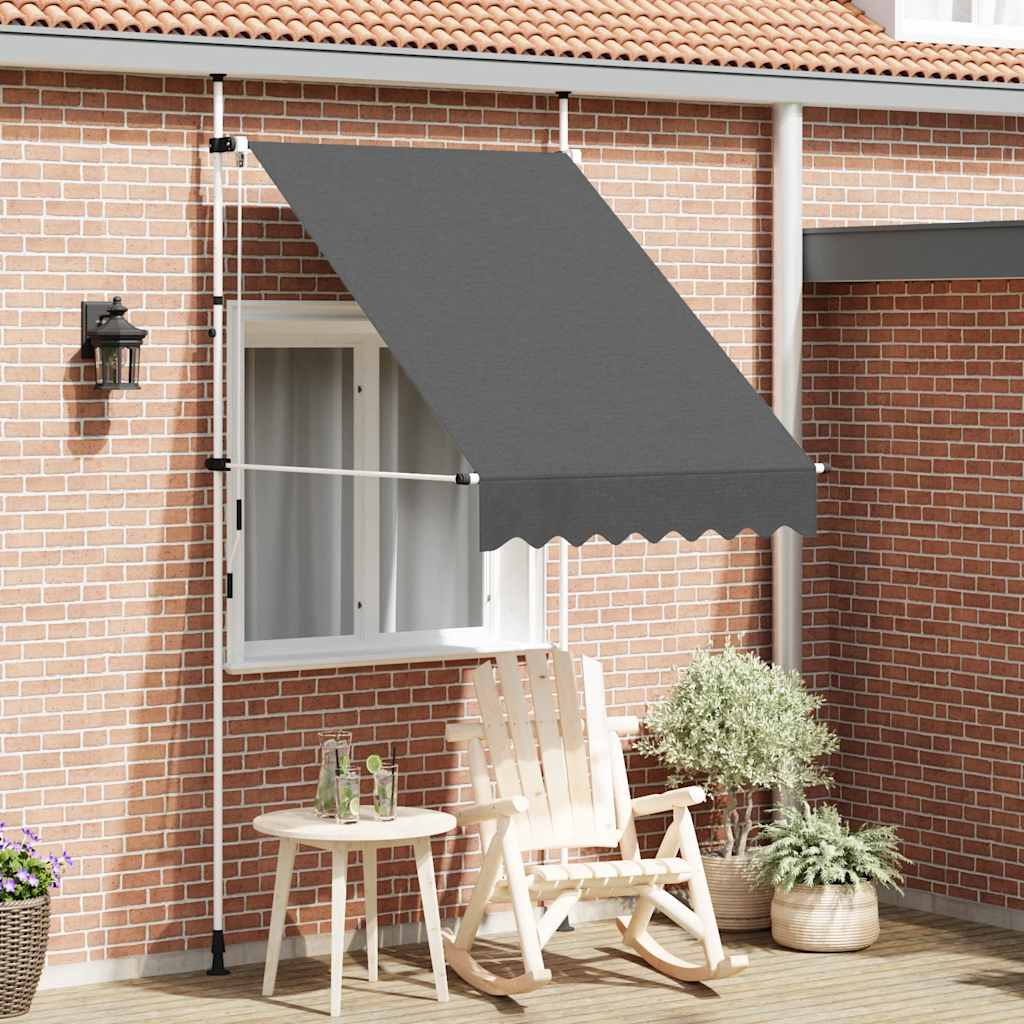 vidaXL Manual Retractable Awning, Steel, 150 cm, Anthracite - Image 1 of 41