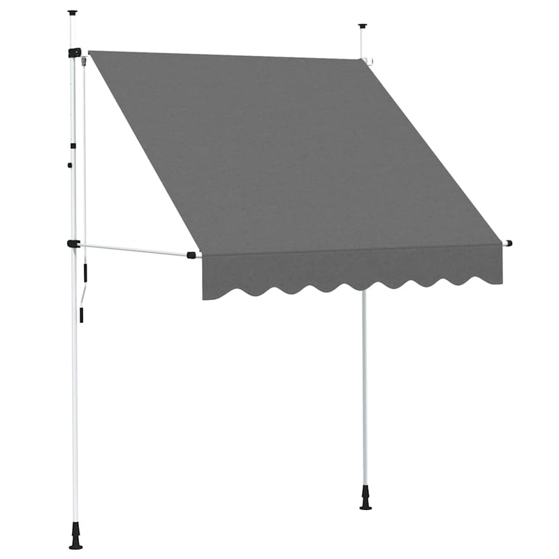 vidaXL Tenda da Sole Retrattile Manuale Poliestere Rivestito PU 200 cm Antracite - Image 5 of 28