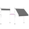 vidaXL Tenda da Sole Retrattile Manuale Poliestere Rivestito PU 200 cm Antracite - Image 18 of 28