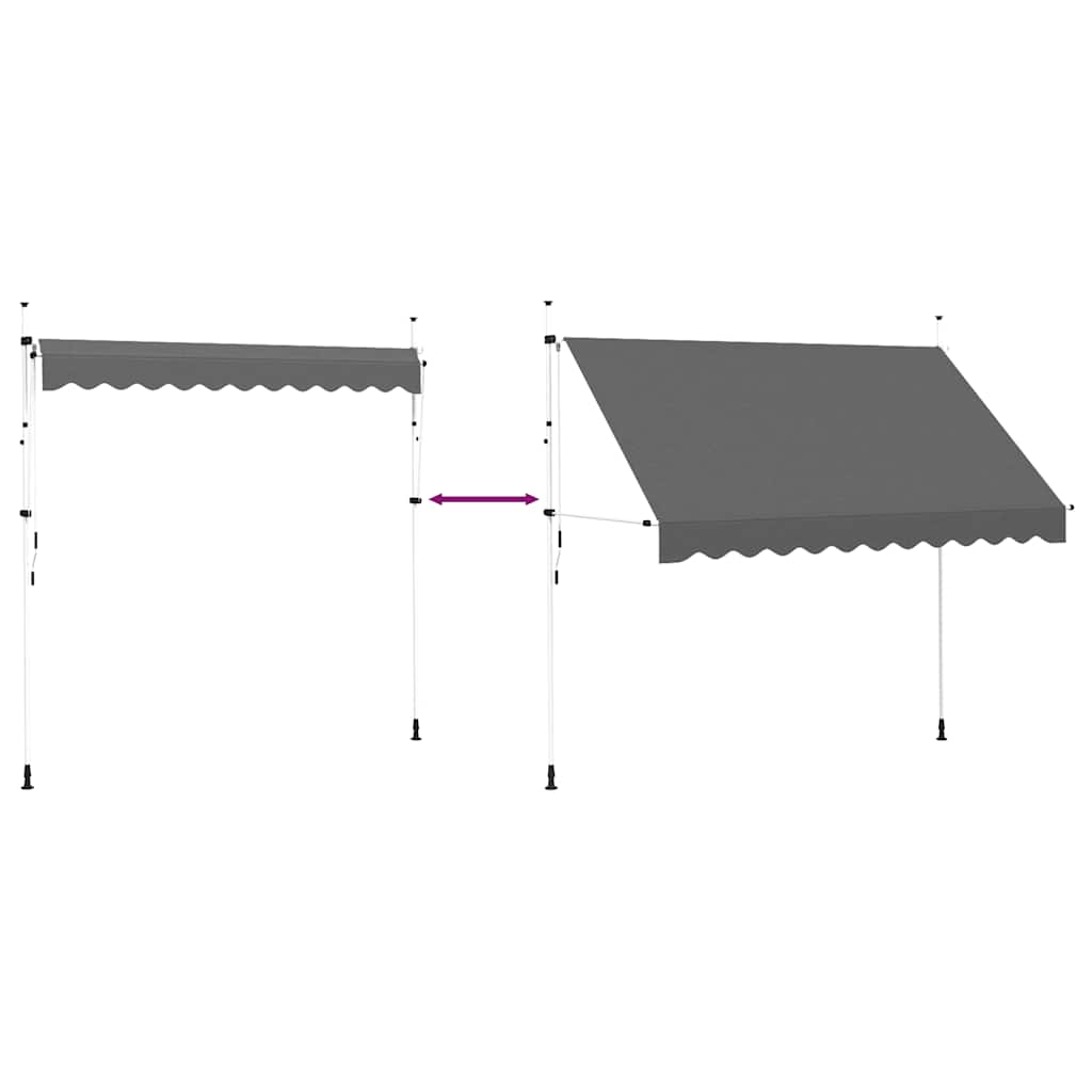 vidaXL Tenda da Sole Retrattile Manuale 250 cm Antracite - Image 23 of 33