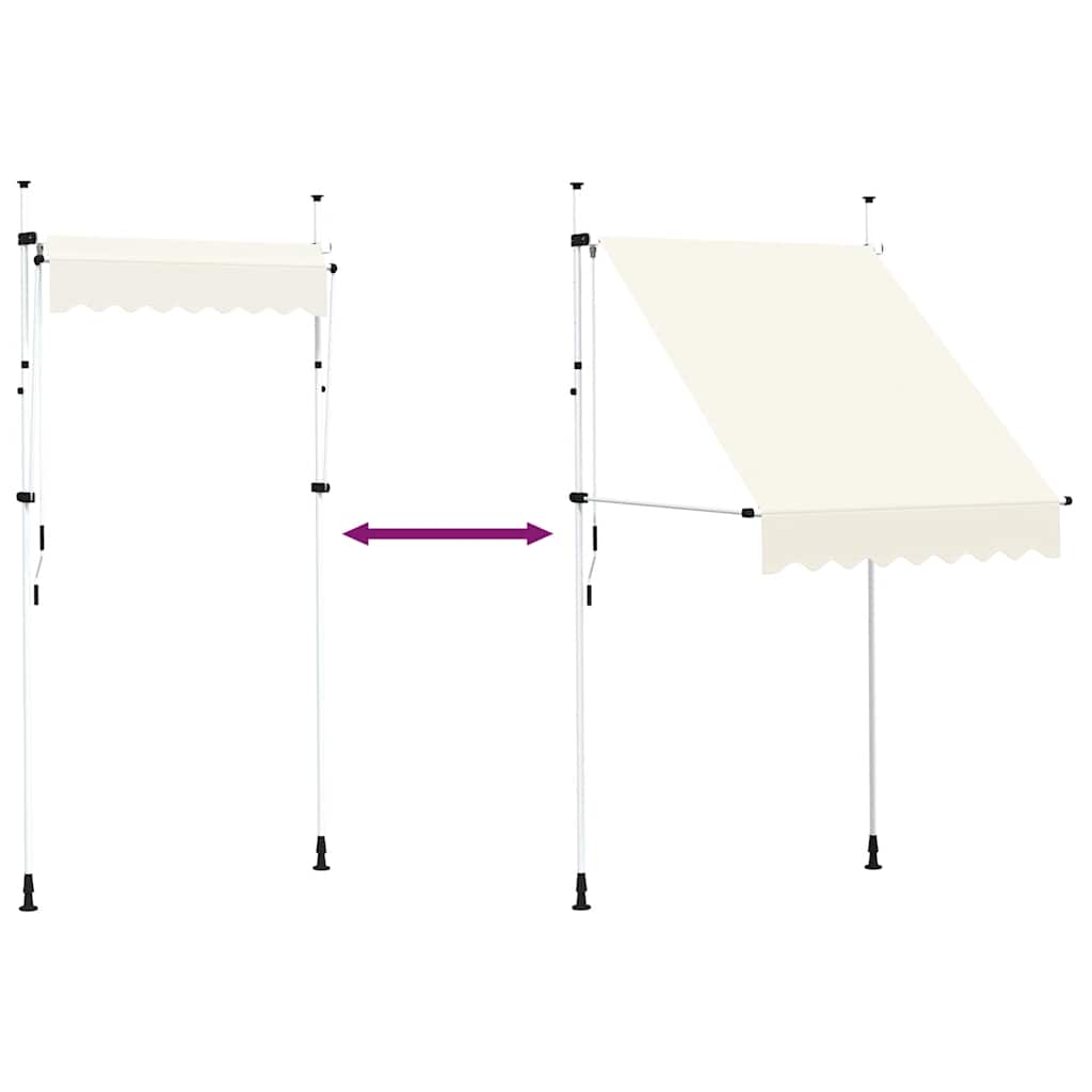 vidaXL Toldo Retráctil Manual Poliéster Acero 150 cm Crema - Image 25 of 33