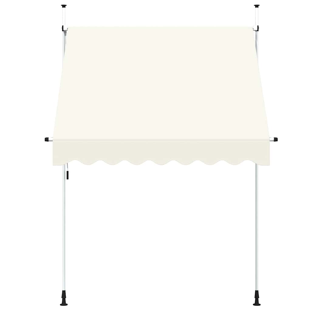 vidaXL Manual Retractable Awning with Steel Frame, 200 cm, Cream - Image 14 of 34