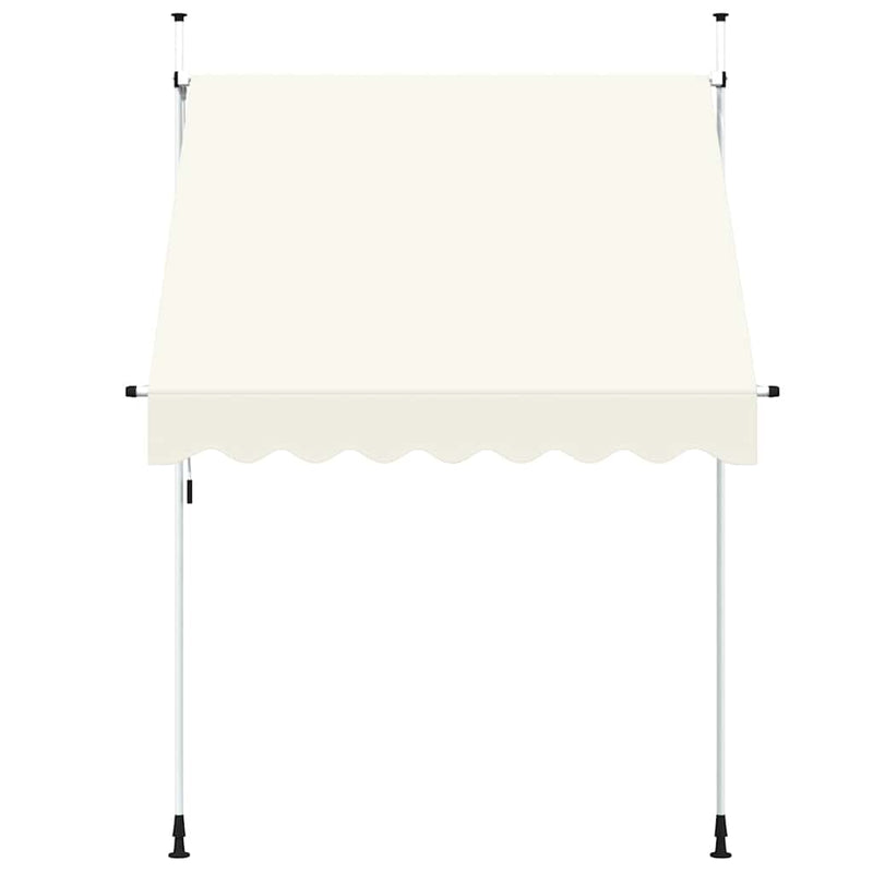 vidaXL Manual Retractable Awning with Steel Frame, 200 cm, Cream - Image 14 of 34