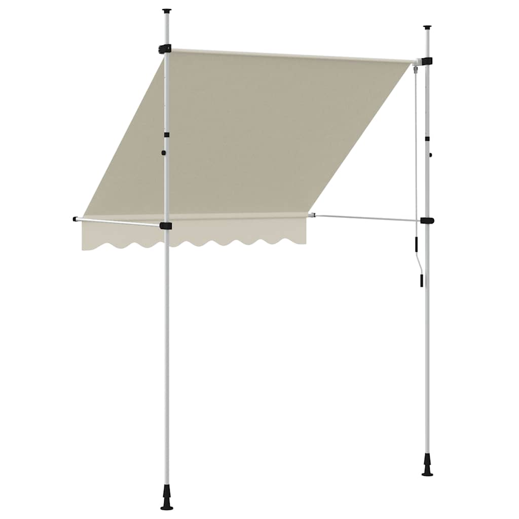 vidaXL Manual Retractable Awning with Steel Frame, 200 cm, Cream - Image 19 of 34