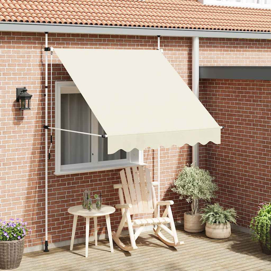 Tenda da Sole Retrattile Manuale con Telaio in Acciaio 200 cm Crema - immagine 1 | SolPatio