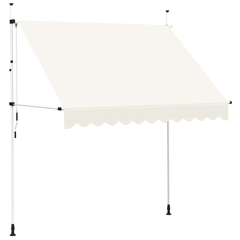 vidaXL Manual Retractable Awning with Steel Frame, 200 cm, Cream - Image 6 of 34