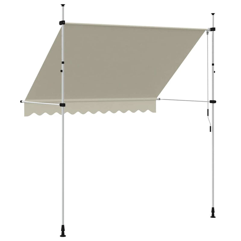 vidaXL Manual Retractable Awning with Steel Frame, 200 cm, Cream - Image 20 of 34