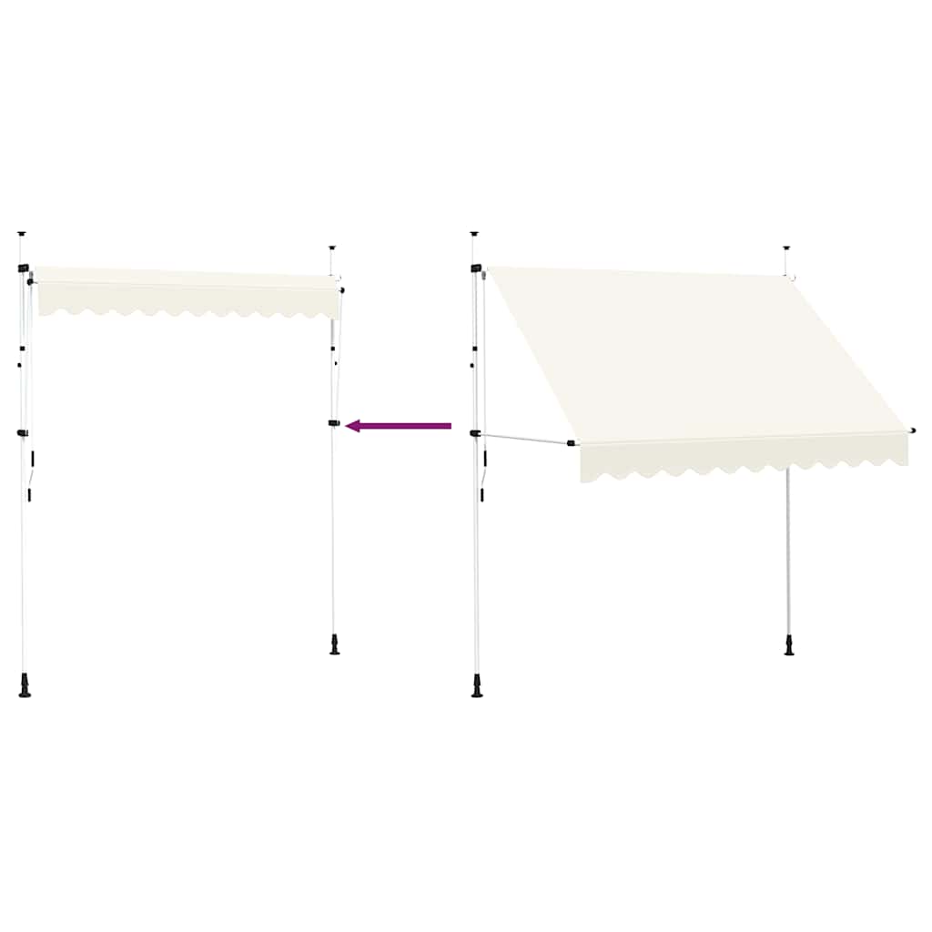 vidaXL Toldo Retráctil Manual Poliéster Acero 150 cm Crema - Image 21 of 33