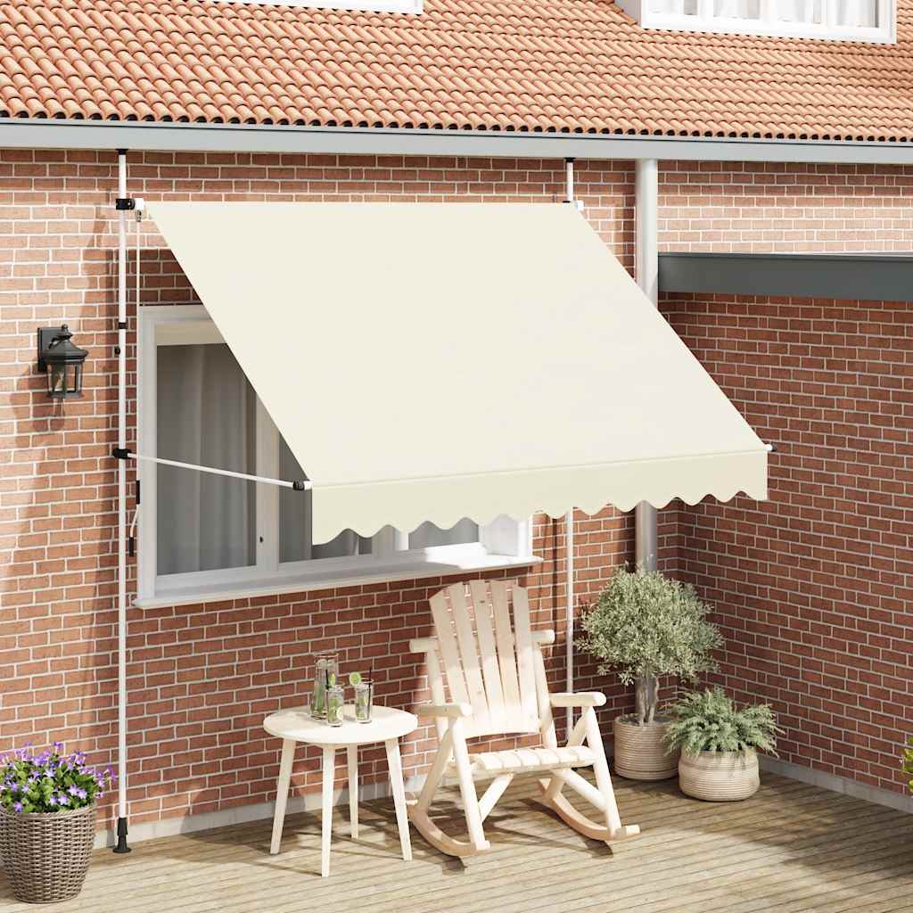 vidaXL Toldo Retráctil Manual Poliéster Acero 150 cm Crema - Image 3 of 33