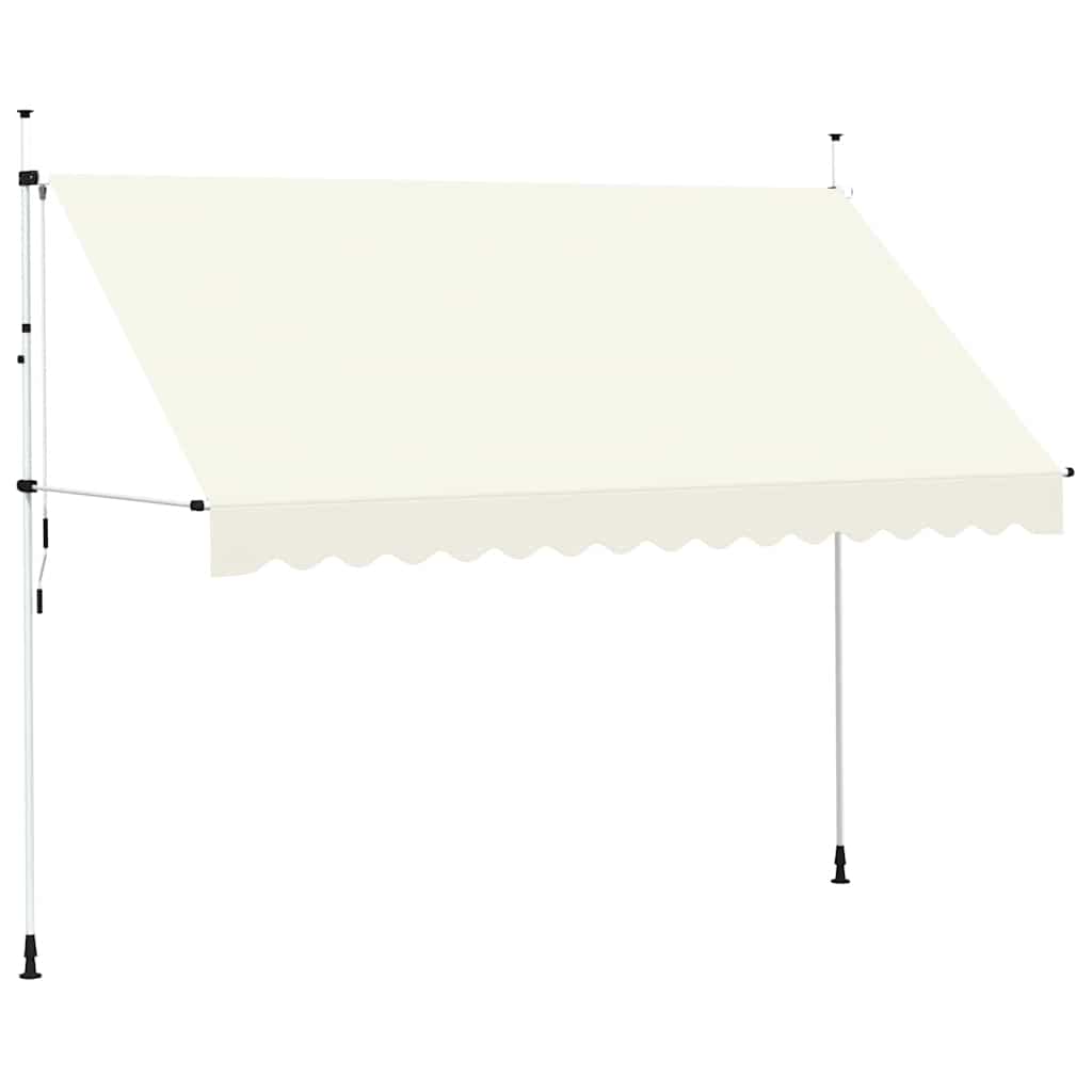 vidaXL Toldo Retráctil Manual 250 cm Poliéster PU y Acero, Crema - Image 4 of 21